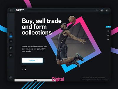 NBA Top Shots Web Concept 2 dark dark app dark ui dark website nba neomorphism sports sports website web design website design