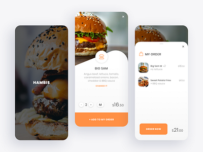 Hambis app branding design flat food food app food ordering hamburger icon mobile app sketch ui ux