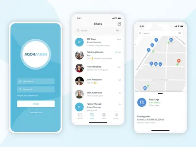 Mobile App - Agora Mesh app blockchain crypto mobile ui ux