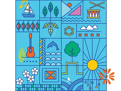 Jax River Jams Illustrations concert design icon icon set icons illustration line work lines music summer sun vector