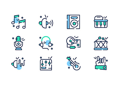 Music 48x icons abstract audio black design dj equalizer equipment hand icon illustration loudspeaker music musical pixel perfect set sound technology vector volume web