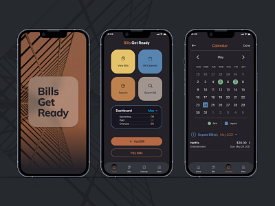 Bills Get Ready App artdirection branding design finance minimal mobile ui ux