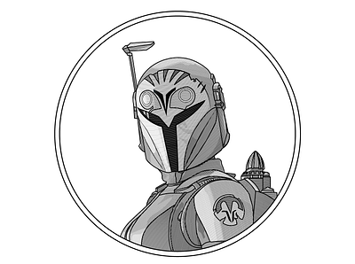 Bo Katan clone wars disney fan art illustration lineart mandalorian starwars vector art