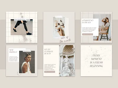 Instagram template in neutral colors branddesign instagram post instagram stories instagram template quote design social media design social media pack social media templates visual design