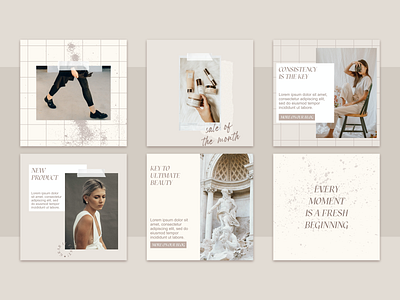Instagram template in neutral colors branddesign instagram post instagram stories instagram template quote design social media design social media pack social media templates visual design