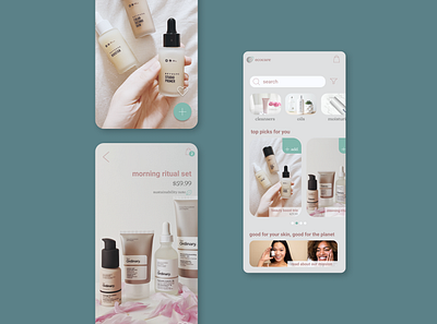 Sustainable Skincare | Daily UI 012 app dailyui dailyui012 dailyuichallenge ecommerce mobile skincare sustainable