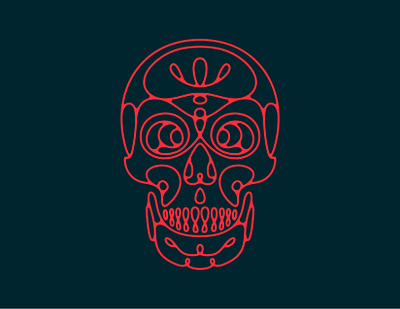 Line Skull abstract daily design icon illustration lineart minimal skull skull logo vector wit