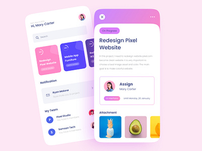 Project Tracking app design application desain aplikasi design mobile app mobile app design mobile concept mobile ui project management project tracker