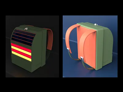 NEOPAK - Hard sided sustainable backpack concept backpack design fashion design industrial design industrial designer keyshot product design product designer render solidworks sustainable design