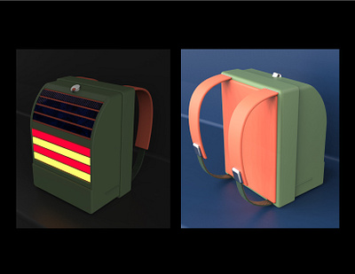 NEOPAK - Hard sided sustainable backpack concept backpack design fashion design industrial design industrial designer keyshot product design product designer render solidworks sustainable design