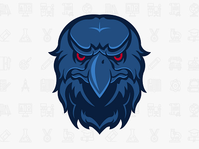 Liberty Charter Eagle Mascot Icon athletic blue brand identity branding branding concept design designer eagle icon illustration mascot mascot character mascot design mascot logo monochromatic school tribal vector vector illustration vectorart