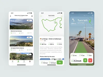 Bicycle Routes with AR Map (app concept) ar design map navigation product design route ui ux