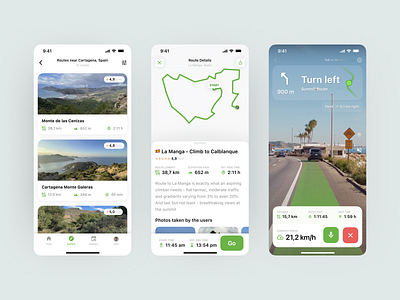 Bicycle Routes with AR Map (app concept) ar design map navigation product design route ui ux