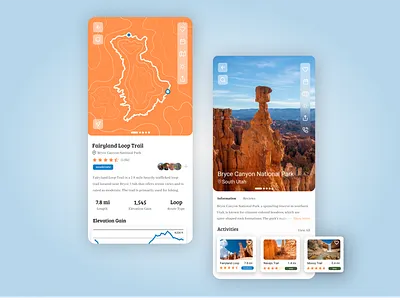 Happy Camper App Concept app bryce canyon camping design hiking illustration map roadtrip ui utah ux