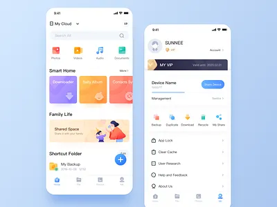 Private Cloud blue design document dropbox files illustration ui ux