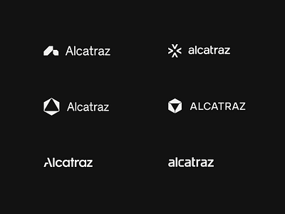 Alcatraz - Logo Explorations black brand branding logo logo design logotype mark security symbol typography white wordmark