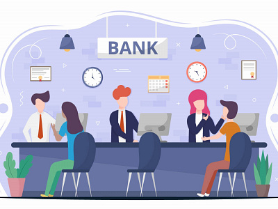 Bank Consultation Vector Design Concept graphicdesign graphics graphicsurf illustration