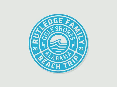 Beach Trip alabama badge beach graphic design gulf shores illustrator lightning lock up logo ocean road trip sea usa vacation vector
