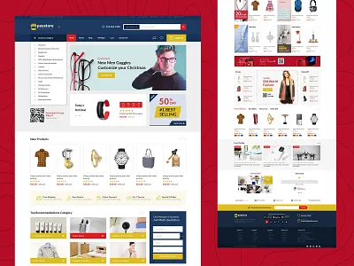Paystore - eCommerce Mega Store cart ecommerce ecommerce app ecommerce design ecommerce shop landingpage online shop online shopping shopping shopping app shopping cart ui ui ux uiux webdesign weblayout website