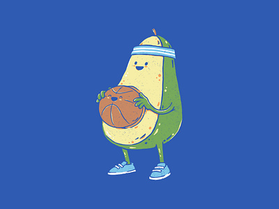 Avocado Basketball avocado basketball cartoon clothing cute design drawing food foods fruits funny guacamole handdrawn illustration illustrator sport t shirt t shirt design vegan vegetarian