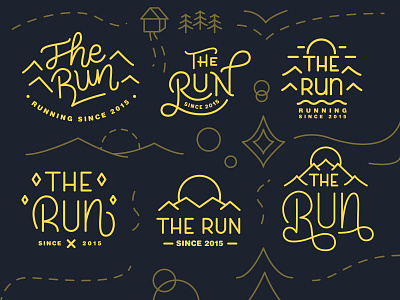 The Run adventure branding case study icon illustration monoline nature process vector vintage