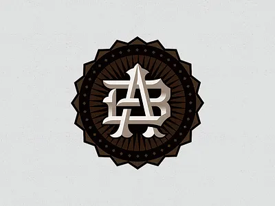 AB monogram branding cowboy design monogram western
