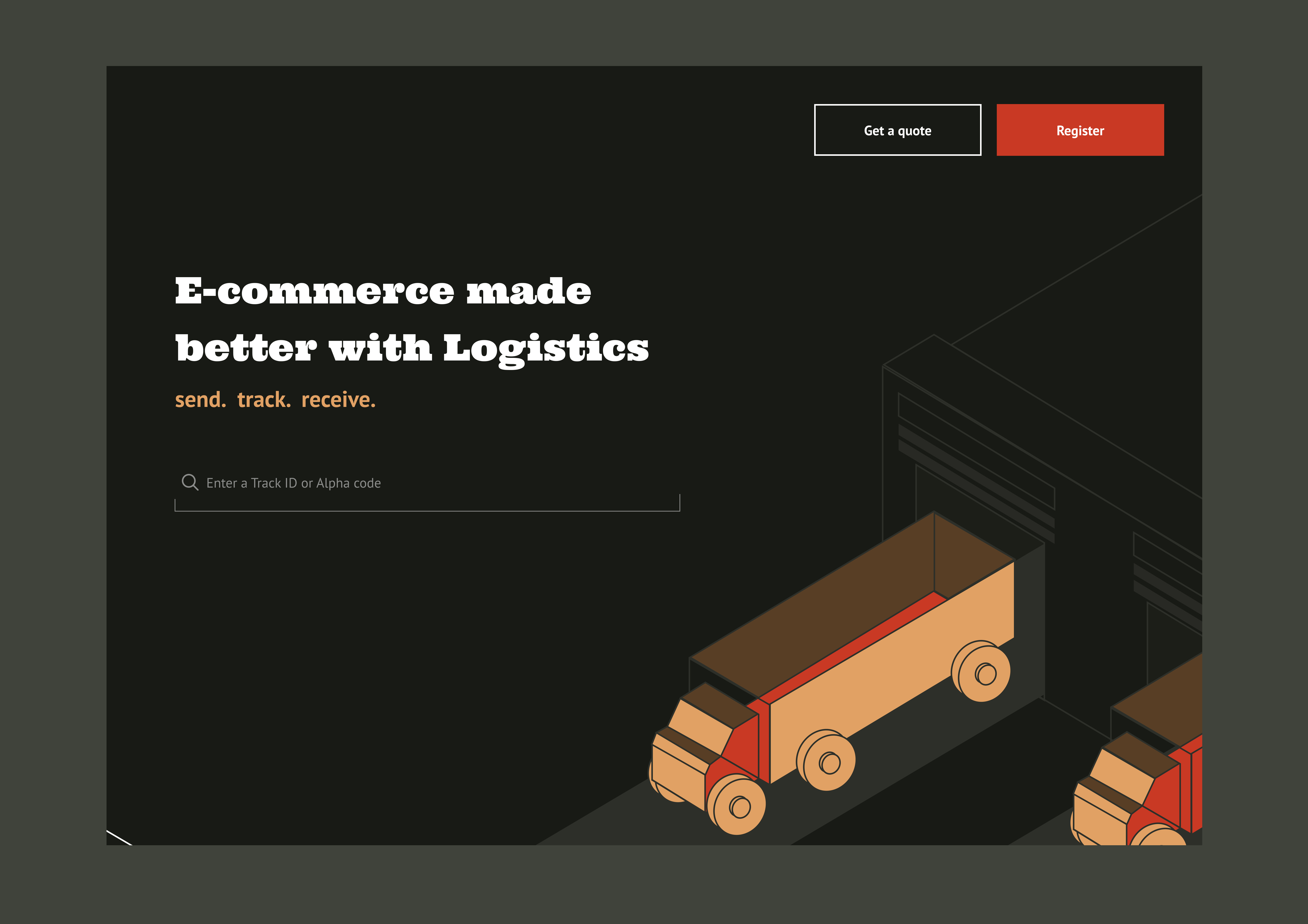 Landing Page Exploration for Logistics company animation interactions landing page logistics microinteraction perspectives transportation ui