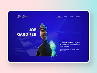 Portfolio of Joe Gardner from Pixar's Soul character design joegardner movie pixar pixarsoul portfolio portfolio site skill soul story ui