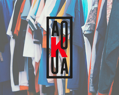 AokoA - friperie streetwear branding design flat logo minimal typography vector