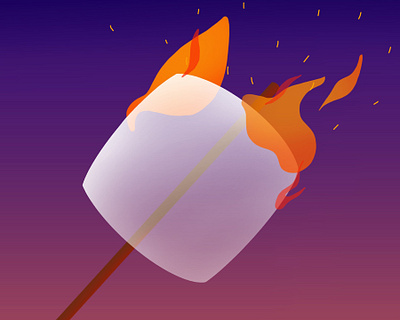 Burning marshmallow illustraion marshmallow