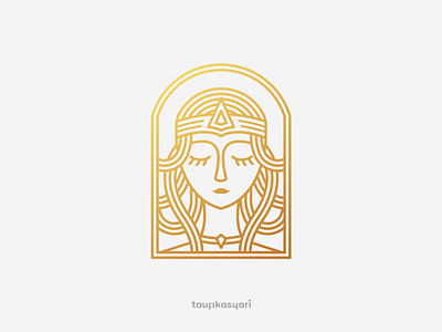 Beautiful Goddess Logo beautiful beautiful girl beauty salon branding elegant fashion brand goddess gold golden graphic design icon identity logo logo design luxury brand modern