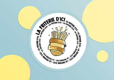 La friterie d'ici branding design flat illustration logo typography vector