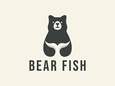 BEAR FISH bear logo branding fish logo logo logodesign