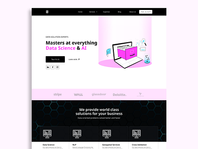 Landing Page Design - Data & AI Company ai company website data herosection landingpage ui webdesign