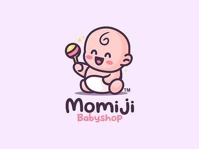 Momiji adorable baby branding character cute design fun star smile happy icon kids emotional illustration logo mascot nb new born