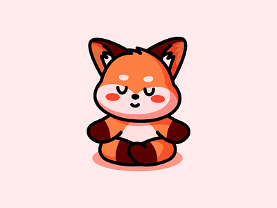 FoxZen animal cute animal deep thought fox logo meditation yoga yoga animal yoga fox yoga instructor zen
