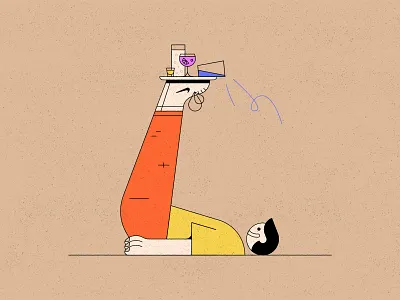 Drinks character drinks editorial editorial illustration geometric illustration texture