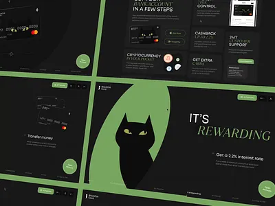 BlackCatCard – Interaction animation bank bank card banking cat creative financial interaction interactions interface landing landing page typography ui ux web web design webdesign website