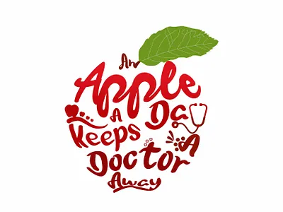 Apple typography artwork calligraphy creative illustration text typogaphy