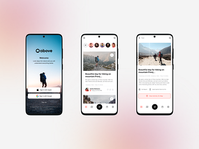 Above® App above brandidentity brandmark designmockup designstudio garmin hiking ios iosapp outdoor outdooractivites revealstudio samsung strava tracking ui userexperience userexperiencedesign userinterface ux
