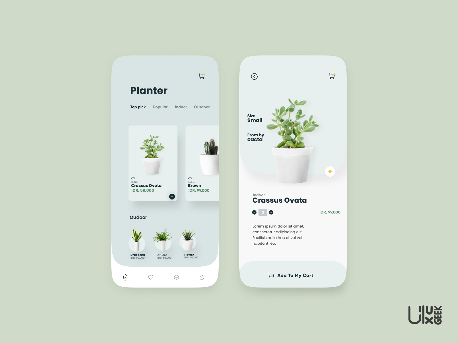 Example of Mobile App Design / Screen
