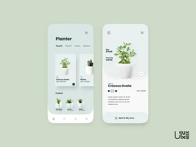 Planter App design designer graphicdesign logo pastel plant app ui ux