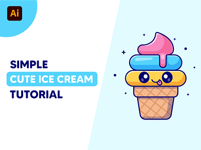 #CatalystTutorial Cute Ice Cream🍦🍦🍦 character cone cup cute dessert drink eye face food ice cream icon illustration logo process rainbow snack step by step sweet tutorial