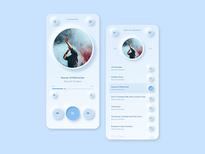 Music mobile app design concept / neomorphism app design figma mobile app mobile ui music music player neomorphism ui ux web web design