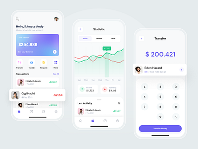 Finance App - Mobile App bank bank app clean finance finance app financial app fintech glassmorphism gradient minimal minimalist mobile mobile ui phone ui uiux ux