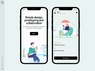 Nature Illustrations 🌱 app design characters colorful design gentle grainy illustration nature product storytale ui vector