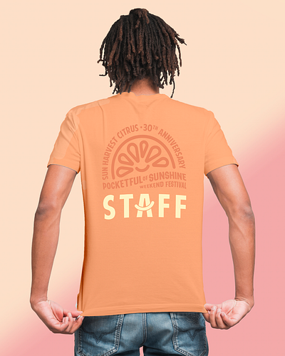 SHC Festival - Staff Shirts 😊 ai blm brand brand identity branding branding concept branding design citrus florida design florida local florida state gradient local orange psd slice staff tshirt tshirt design workingdesign