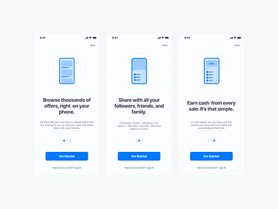 🚀 Onboarding screens for an upcoming app design ios minimal mobile app mobile design mobile ui onboarding screen ui ux