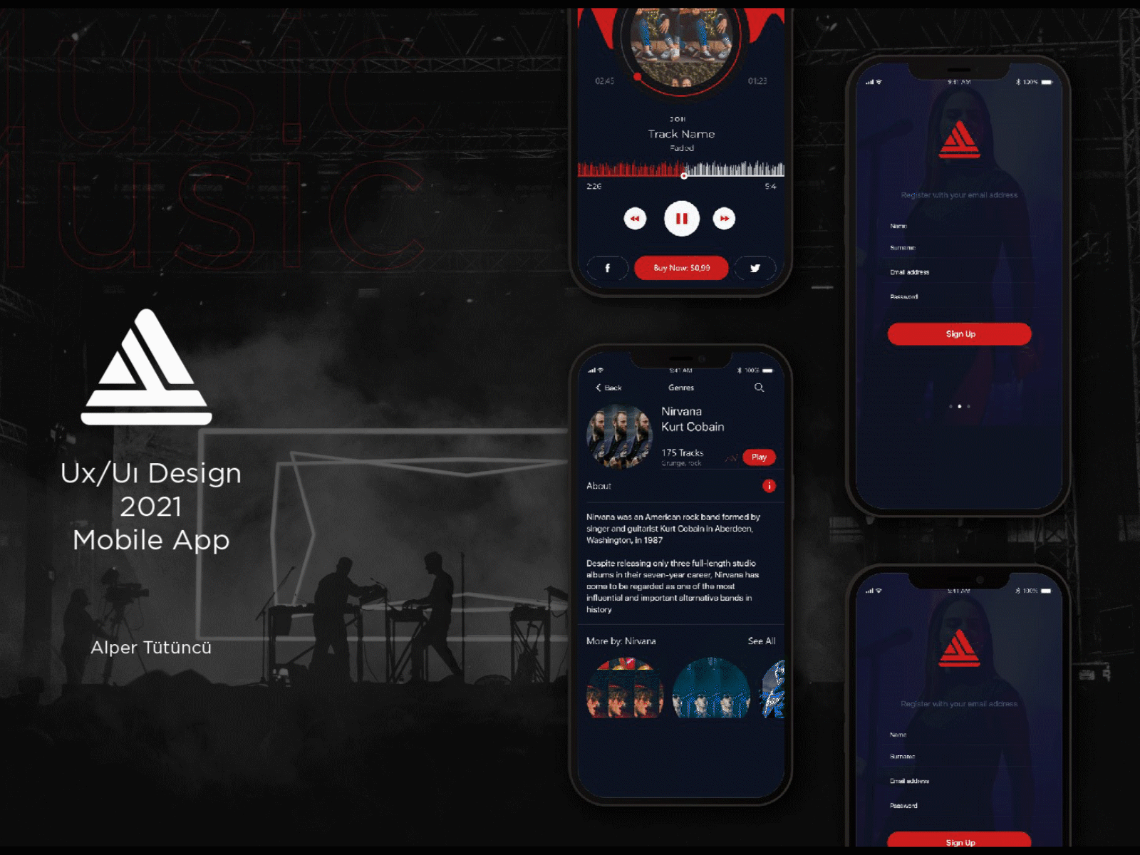 Professional Music App app art design flat minimal typography ui ux web website