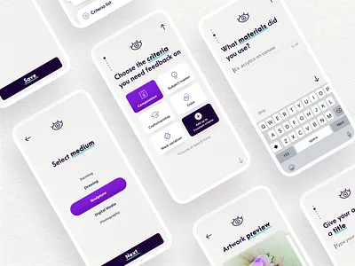 Artik - The Community App for Artists app art critique artist categories community consumer app designer feedback form icons mobile mobile app product design selector